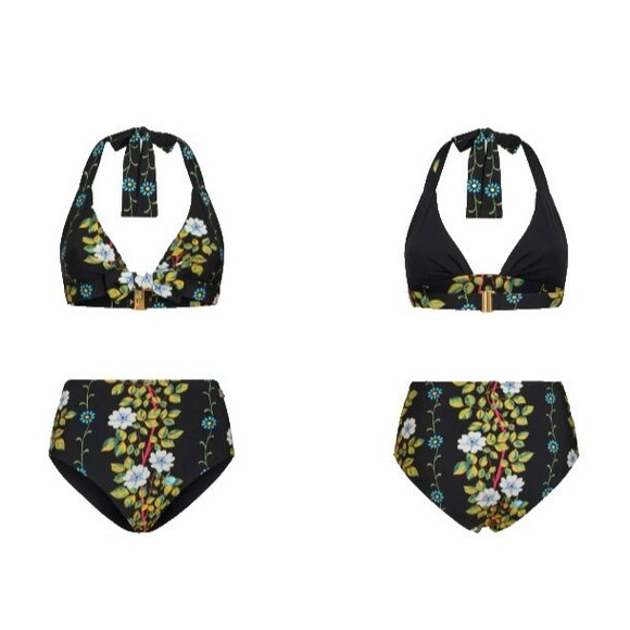 ETRO Other - ETRO Milano BlackFloral Halter Neck High Waist Bikini Set NEW MSRP $850 Sz S/2-4